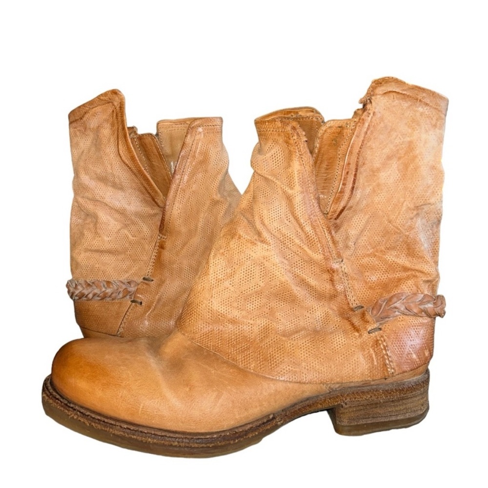 AS 98 Springer Slouchy Tan Leather Ankle Boot Size 40/ US Women’s 9 - Picture 10 of 16